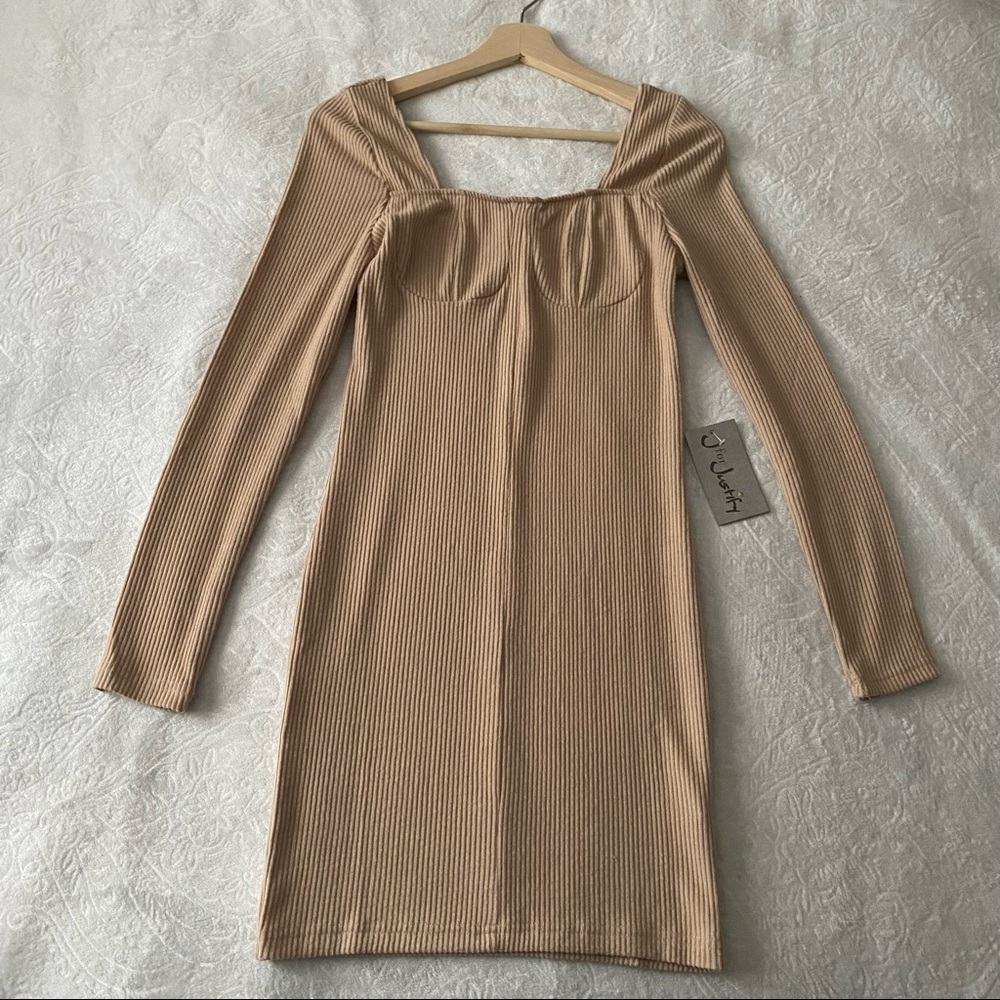 NWT Buckle J is for Justify Tan Ribbed Corset Dress - Picture 8 of 9